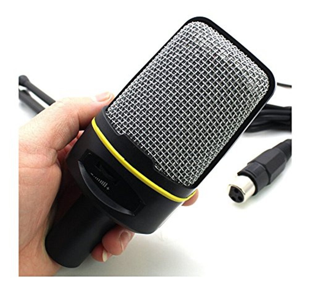 Pixnor Multimedia sonido de condensador micrófono de Podcast Estudio con soporte para Skype MSN Karaoke PC portátil 